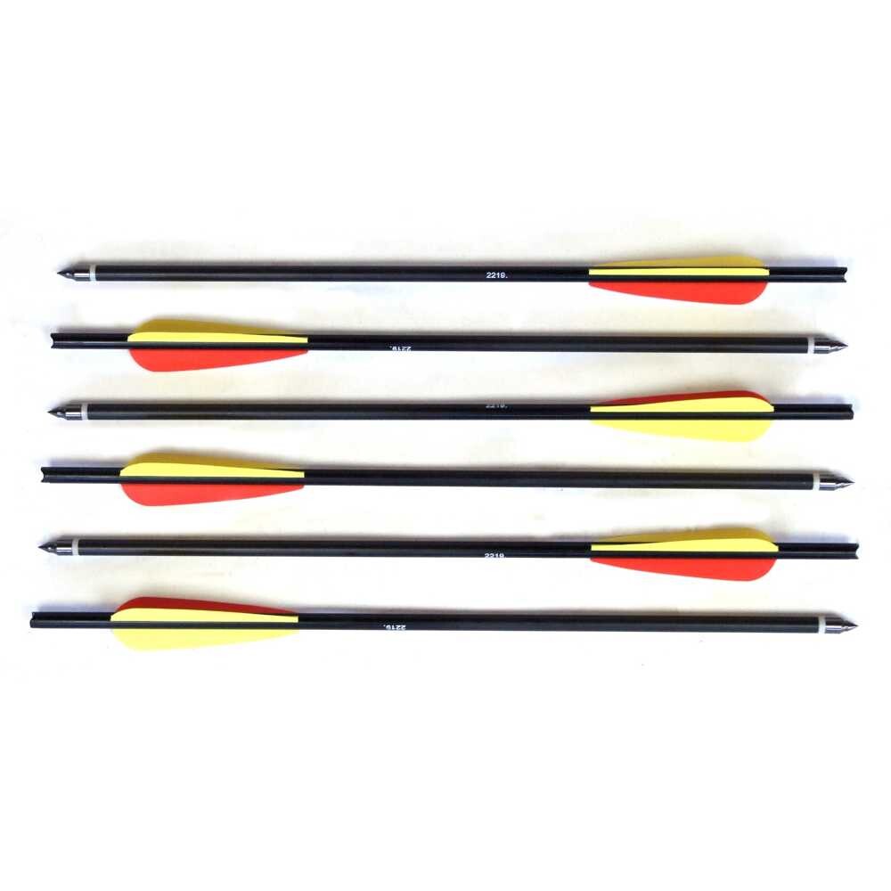 Man Kung 16 inch aluminium crossbow bolts black 6-pack (Ø9mm)