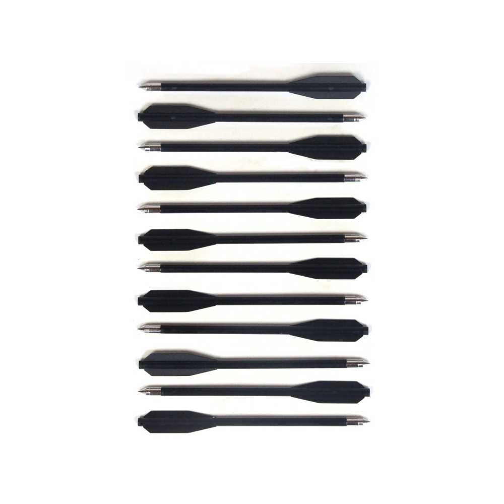 Man Kung 6,5 inch black plastic crossbow bolts 12-pack (Ø6mm)