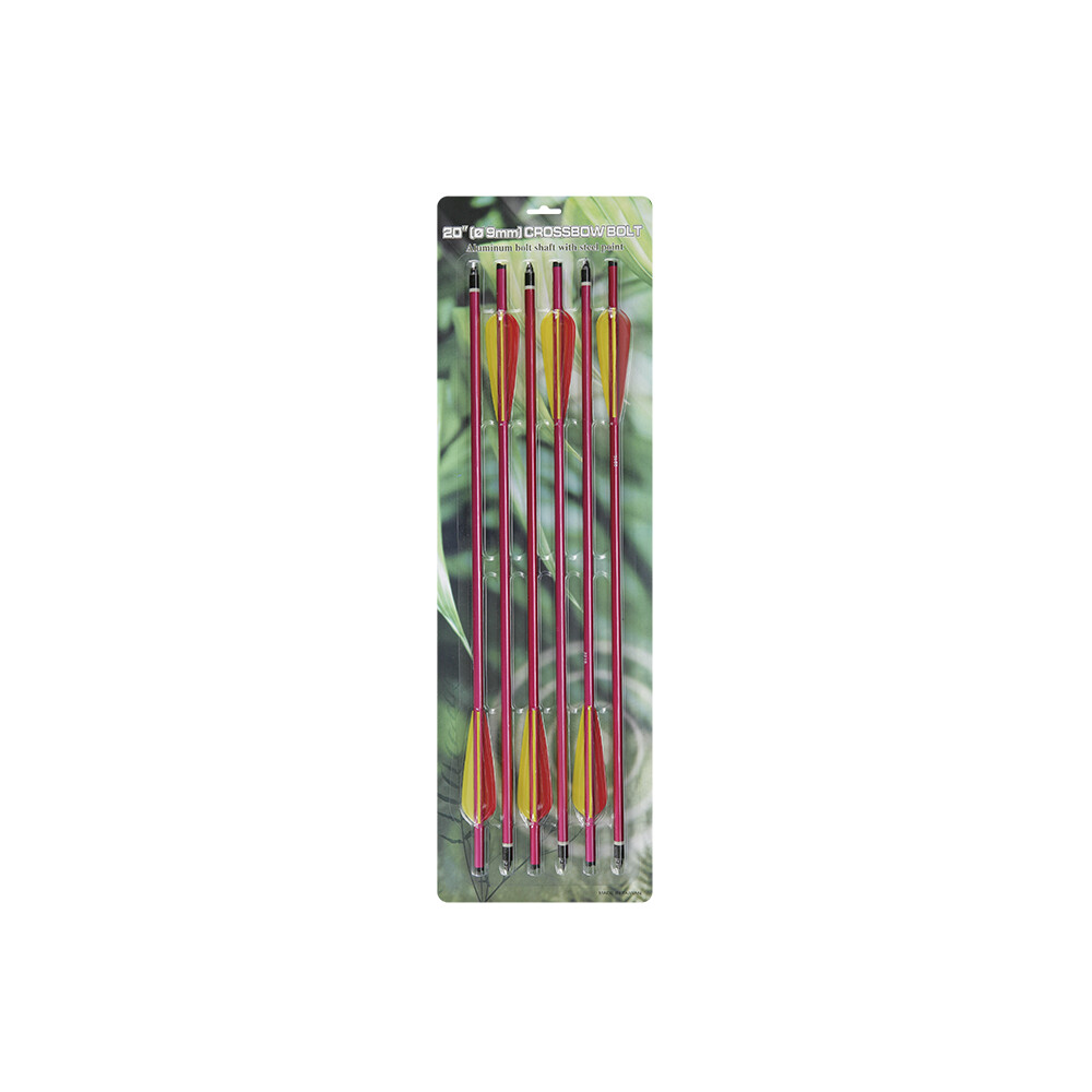 Man Kung 20 inch aluminium crossbow bolts red 6-pack (Ø9mm)